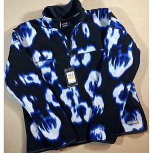 Under Armour Printed Turbo Fleece Top Women's Small 1/4 Zip White &‎ Blue